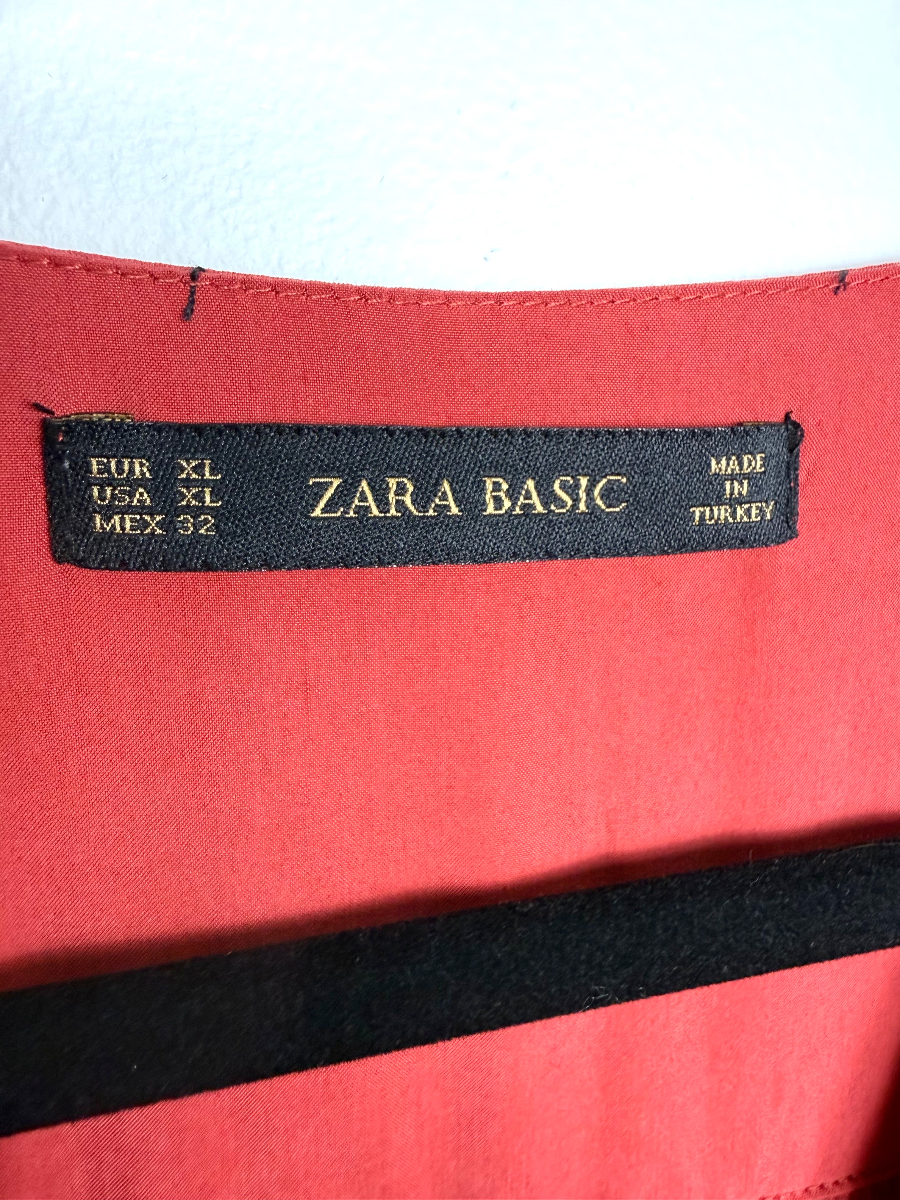 inside tag of Zara basic tunic dress XL 