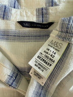 inside tag on 100% Cotton Marks & Spencer Striped Top | Size M  