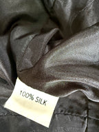 inside tag on Emma Chun Shroff Hand Painted Silk Jacket | Wearable Art Blazer at Blue Sparrow Shop