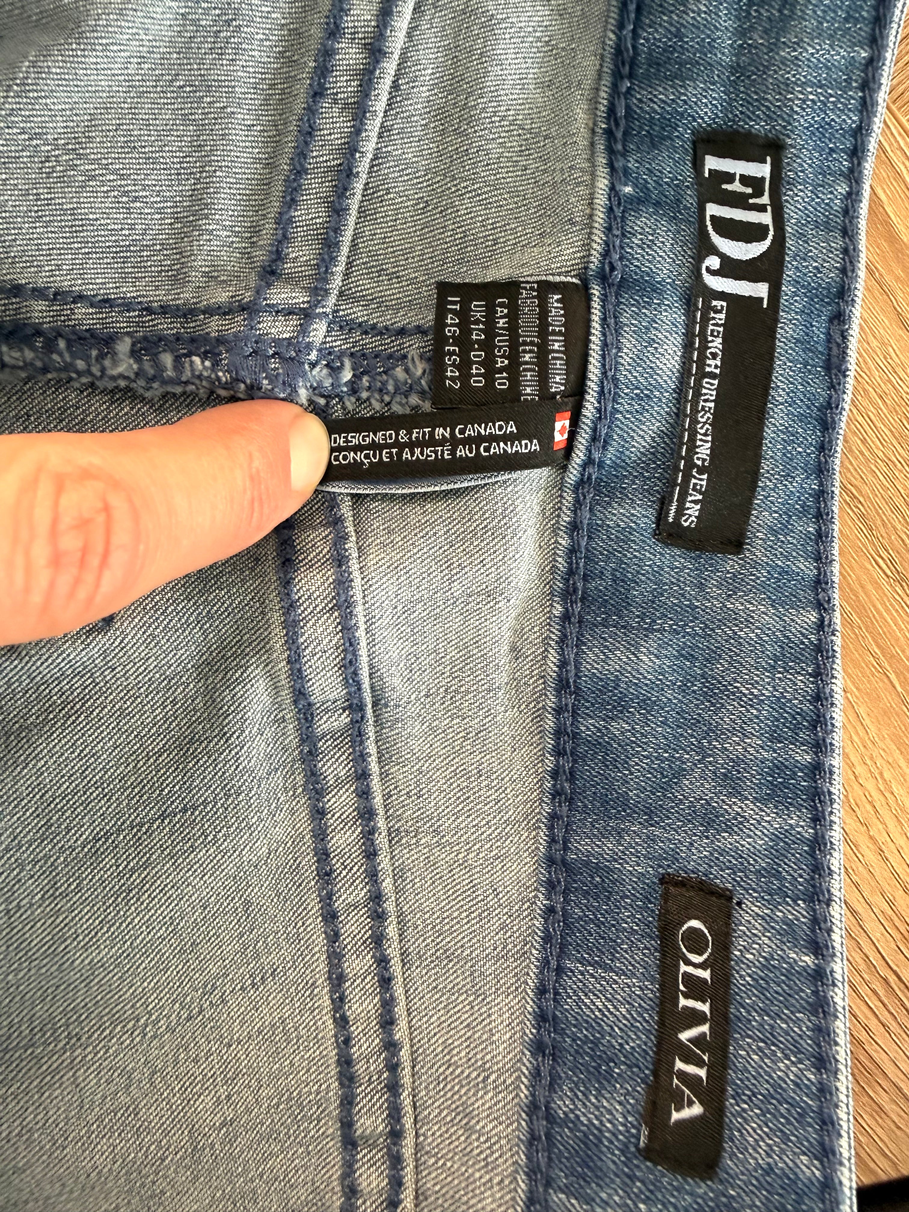 inside tags on French Dressing Jeans | Olivia Fit | Size 10 at Blue Sparrow Shop 