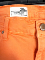 inside tag on GAP 1969 orange skinny jeans women size 28 mid rise stretch denim