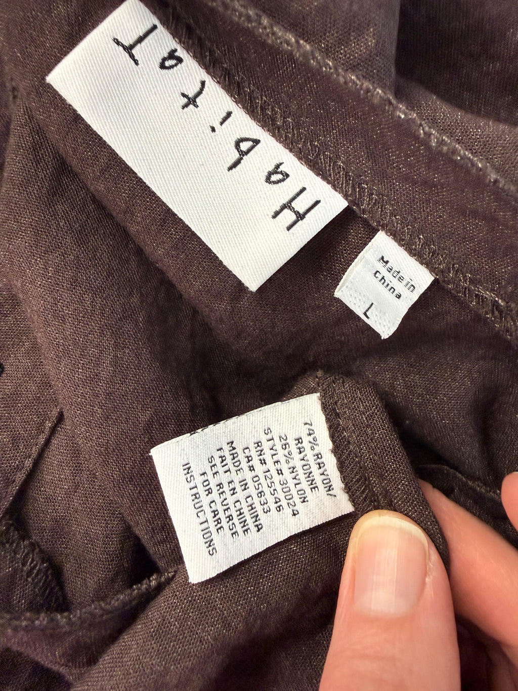inside tag on Habitat Top at Blue Sparrow Shop