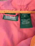 inside tag on LL Bean anorak jacket in coral and orange 