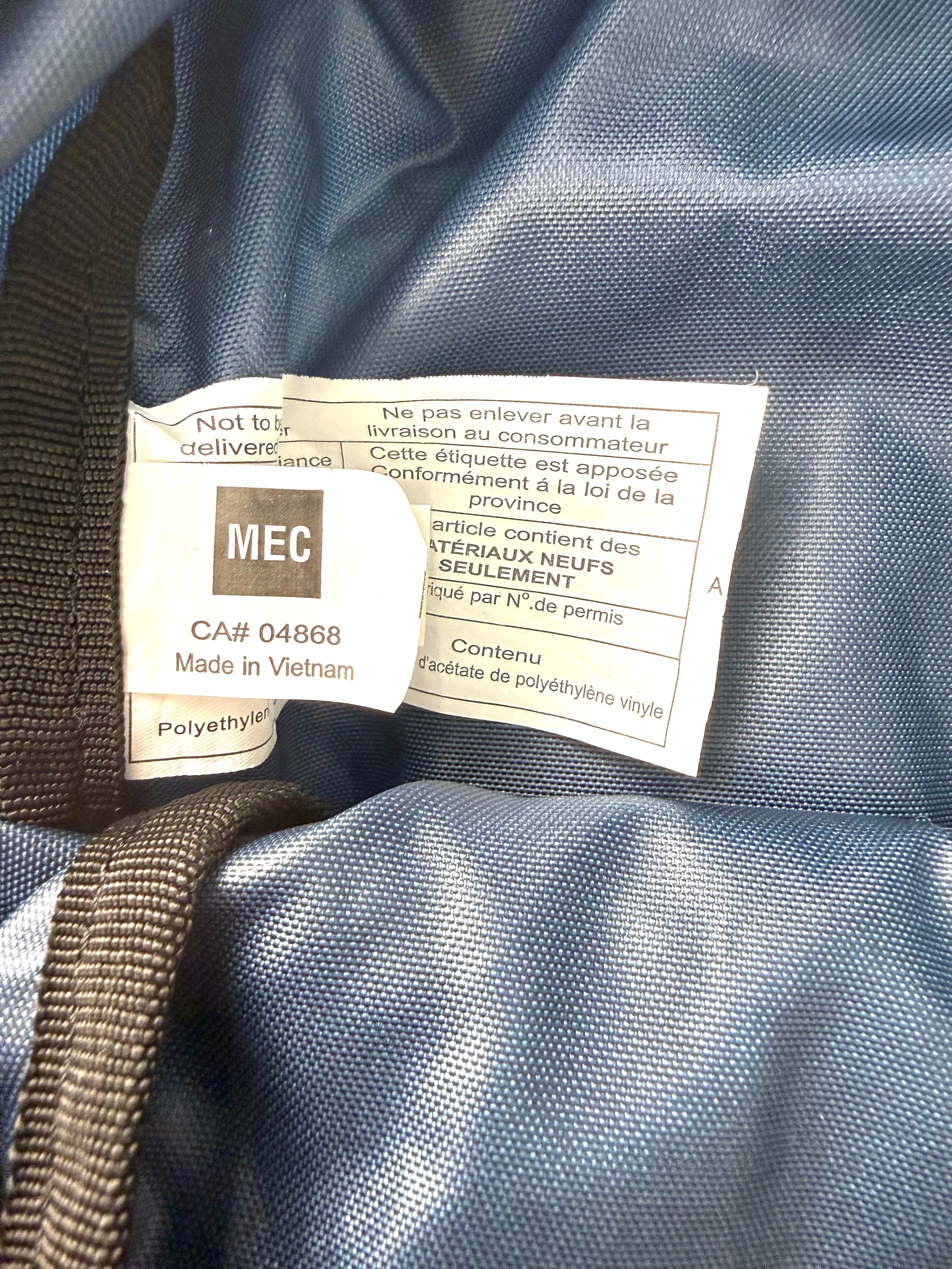 inside tag on MEC Lightweight Hiking Daypack Backpack