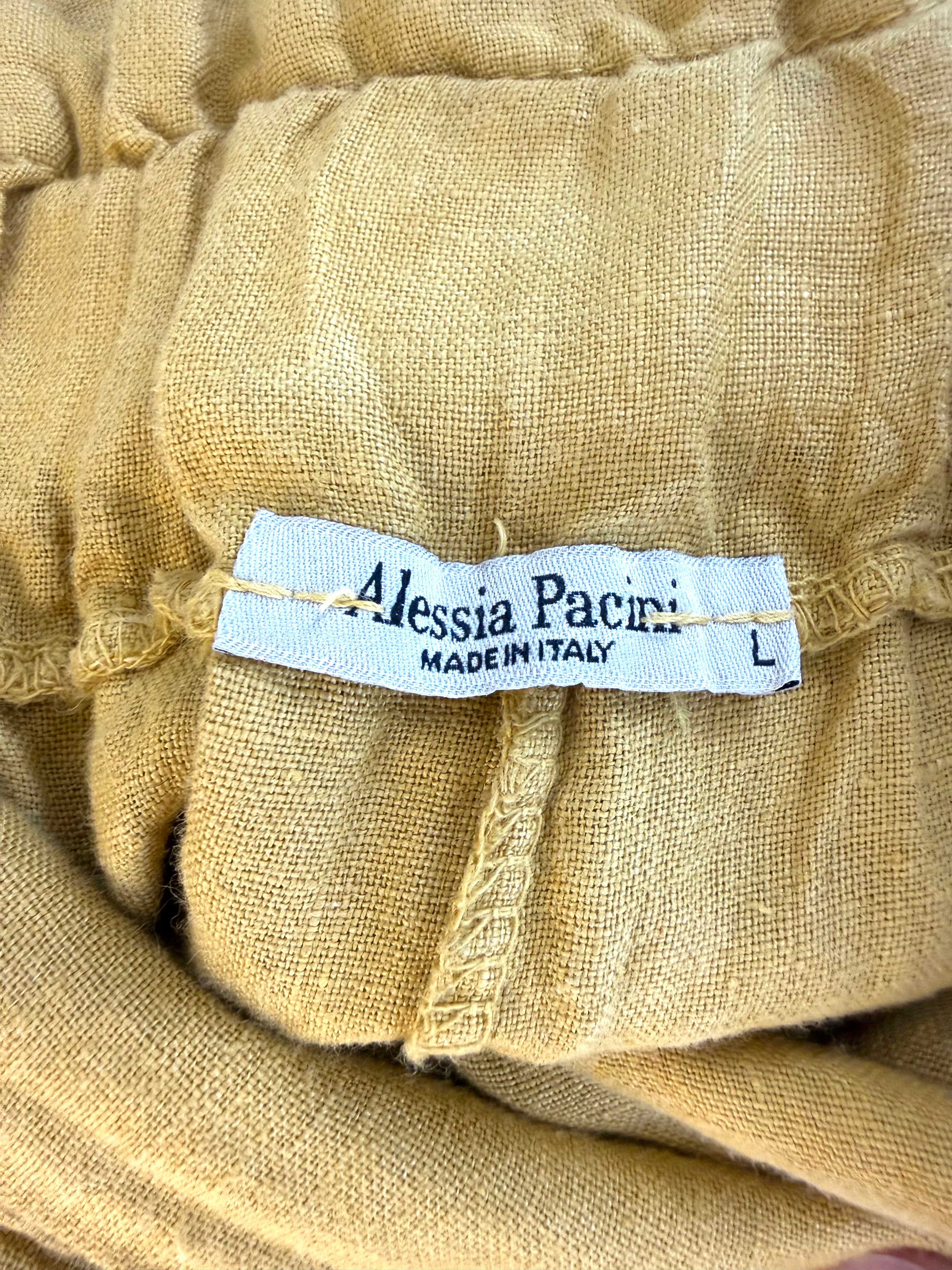 inside tag on  Made in Italy Alessia Santi Linen Wide Leg Pants Culotte Style