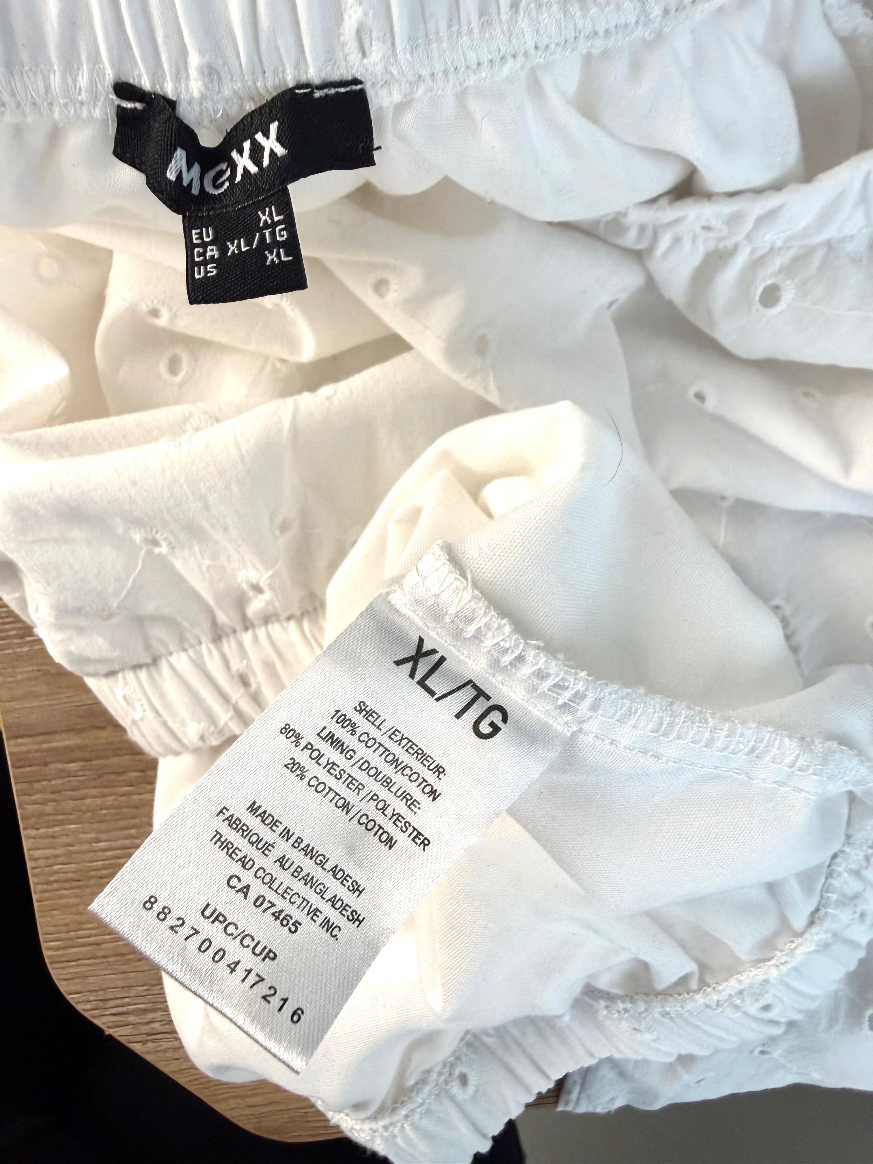 inside tag on Mexx White 100% Cotton Eyelet Off-Shoulder Top