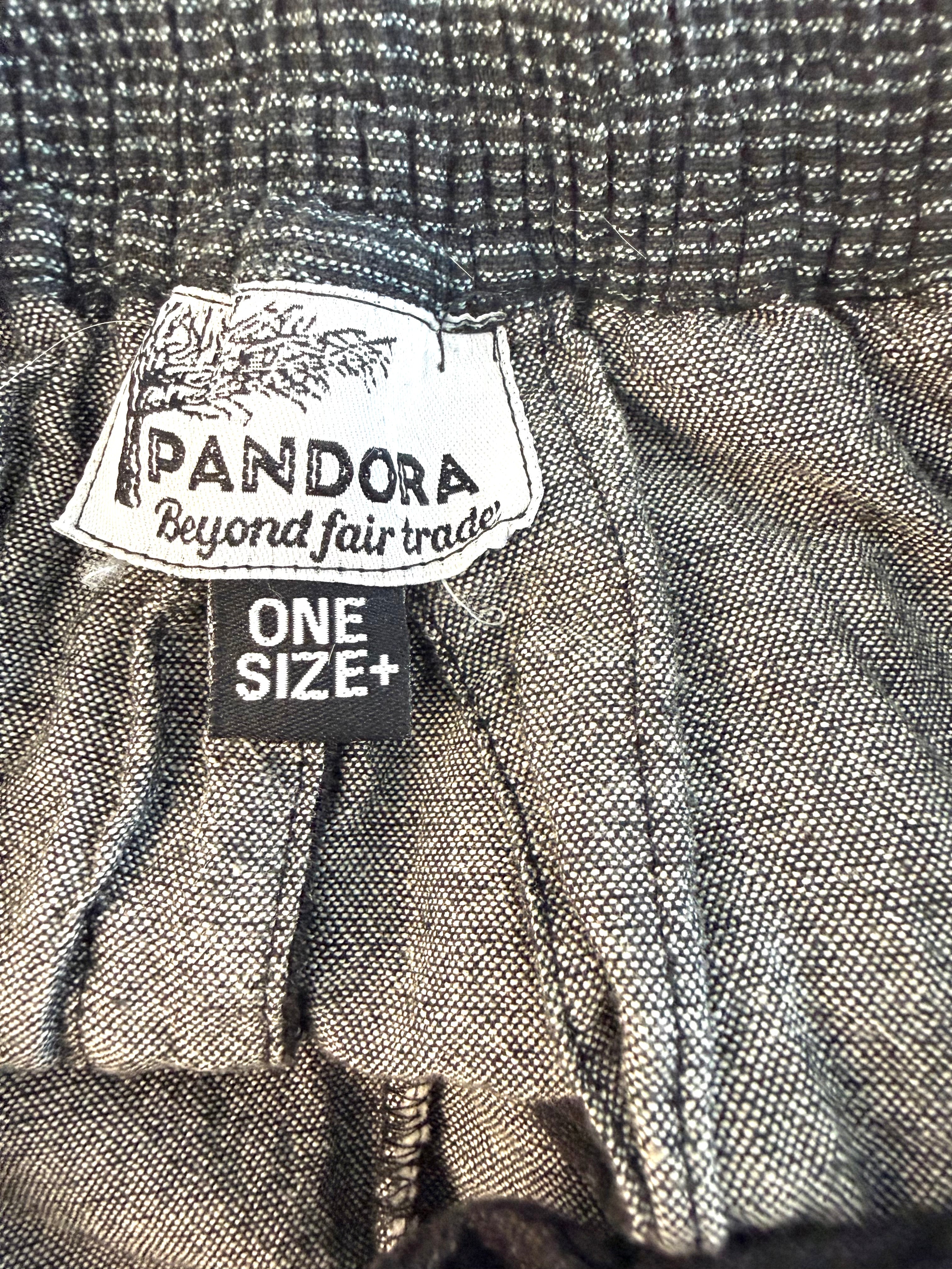 inside tag on Pandora beyond fair trade organic wide leg pants one size 