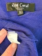 inside tag on Red Coral Royal Blue Asymmetrical Tunic Top 