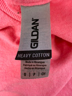 inside tag on Yellowstone Fan Graphic Tee in Pink | Size S at Blue Sparrow Shop Canadian Resale 