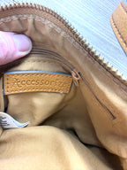 inside tag on inside of Vegan Leather Accessorize Mustard Yellow Crossbody Bag 