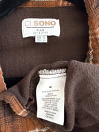 inside tags on 100% Cotton Ci Sono Cropped Plaid Shirt | Size M 