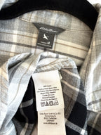 inside tags on 100% Cotton Eddie Bauer Plaid Shirt | Size M