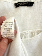 inside tags on 100% Linen Made in Italy Lungo L'Arno Sleeveless Top | Size L at Blue Sparrow Shop