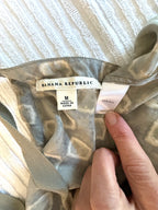 inside tags on 100% Silk Banana Republic Ruffle Front Blouse  at Blue Sparrow Shop