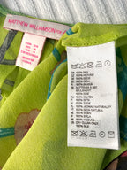 inside tags on 100% Silk Kaftan Top Matthew Williamson for H&M | Size S at Blue Sparrow Resale Shop