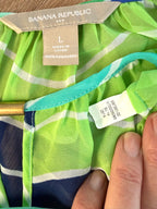 inside tags on Banana Republic Sheer lightweight chiffon fabric blouse 