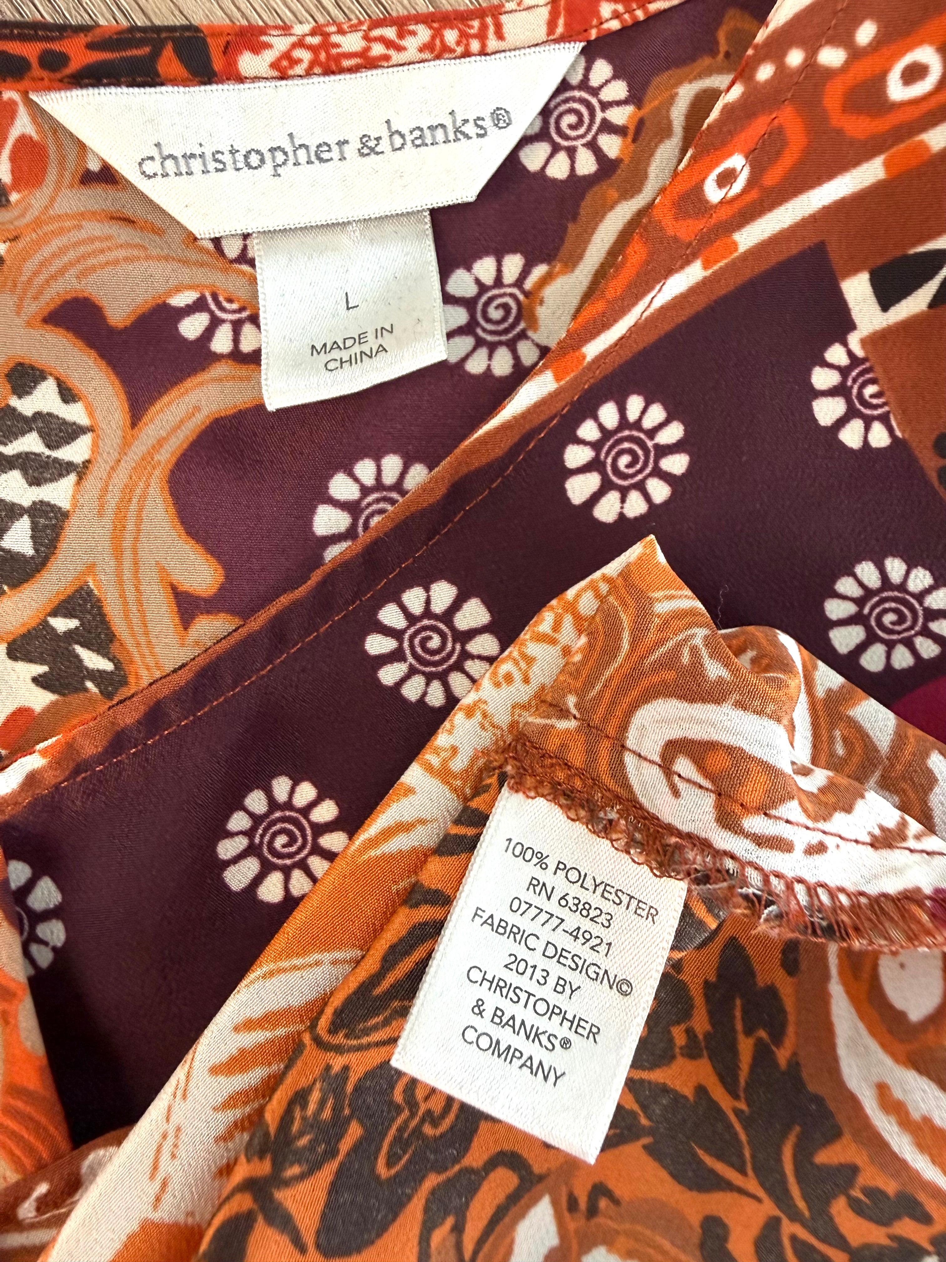 inside tags on Christopher & Banks Bohemian Sleeveless Top