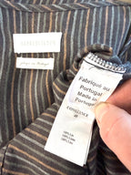 inside tags on Harris Wilson 100% Linen Stripe Shirt Dress — Made in Portugal | Brown & White Pinstripe | Size 40 (CDN 10/12) at Blue Sparrow Shop