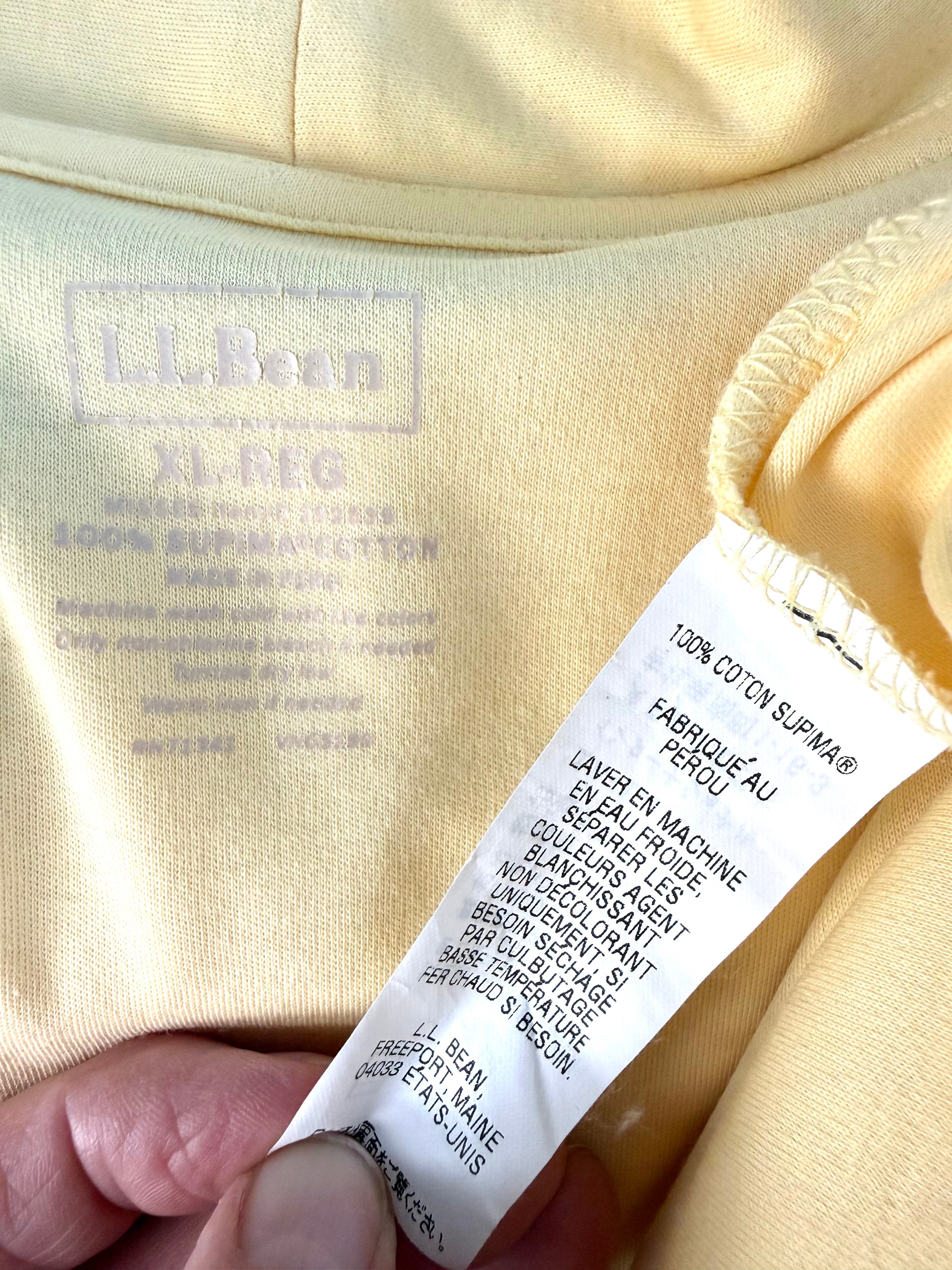 inside tags on L.L. Bean Supima 100% Cotton Cardigan