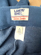 inside tags on Lands' End Serious Sweats — Navy Rainbow Tie-Dye Joggers, Size M  at Blue Sparrow Shop