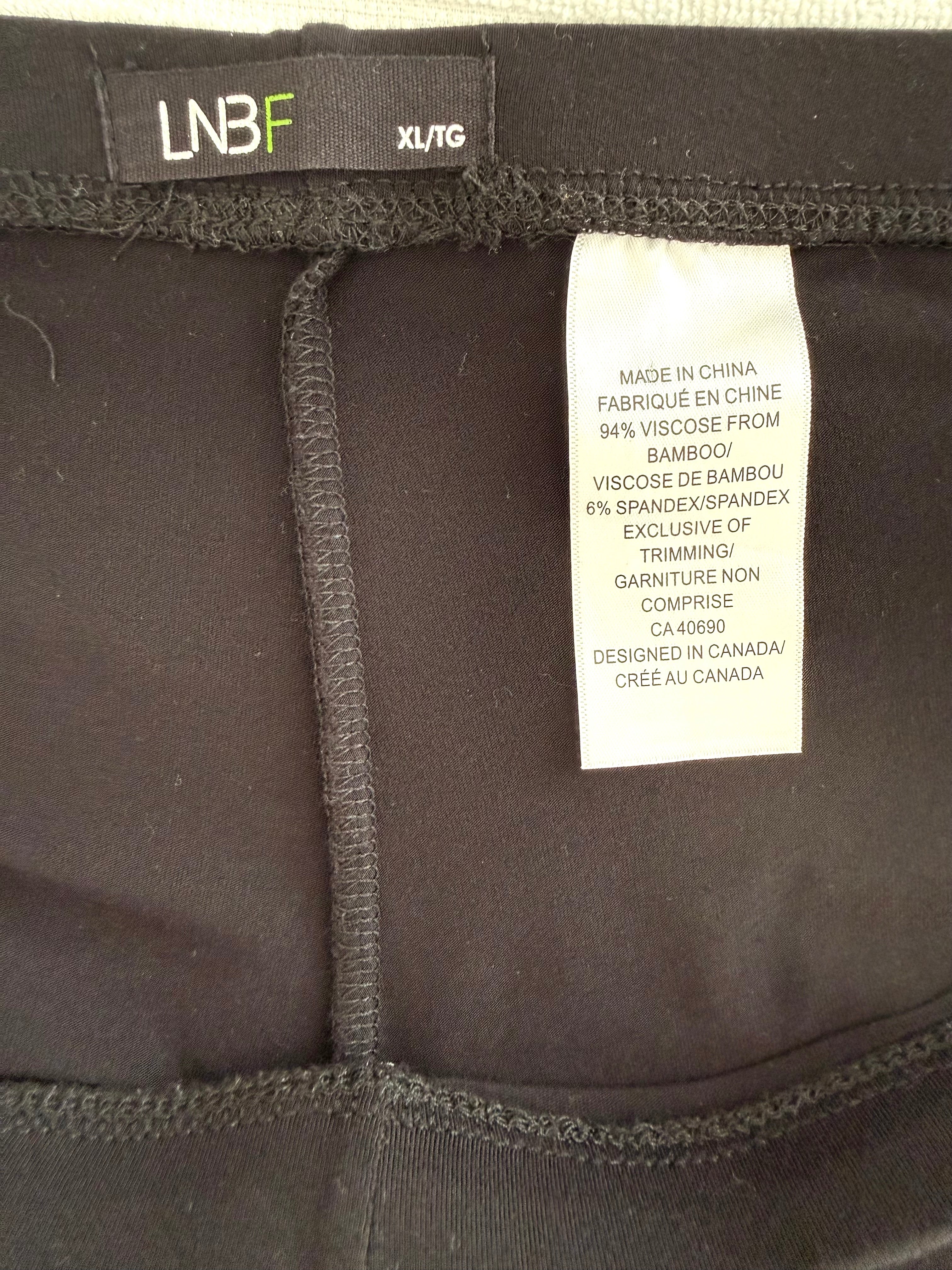 inside tags on Leave Nothing But Footprints Bamboo LNBF 3/4 Leggings | Size XL