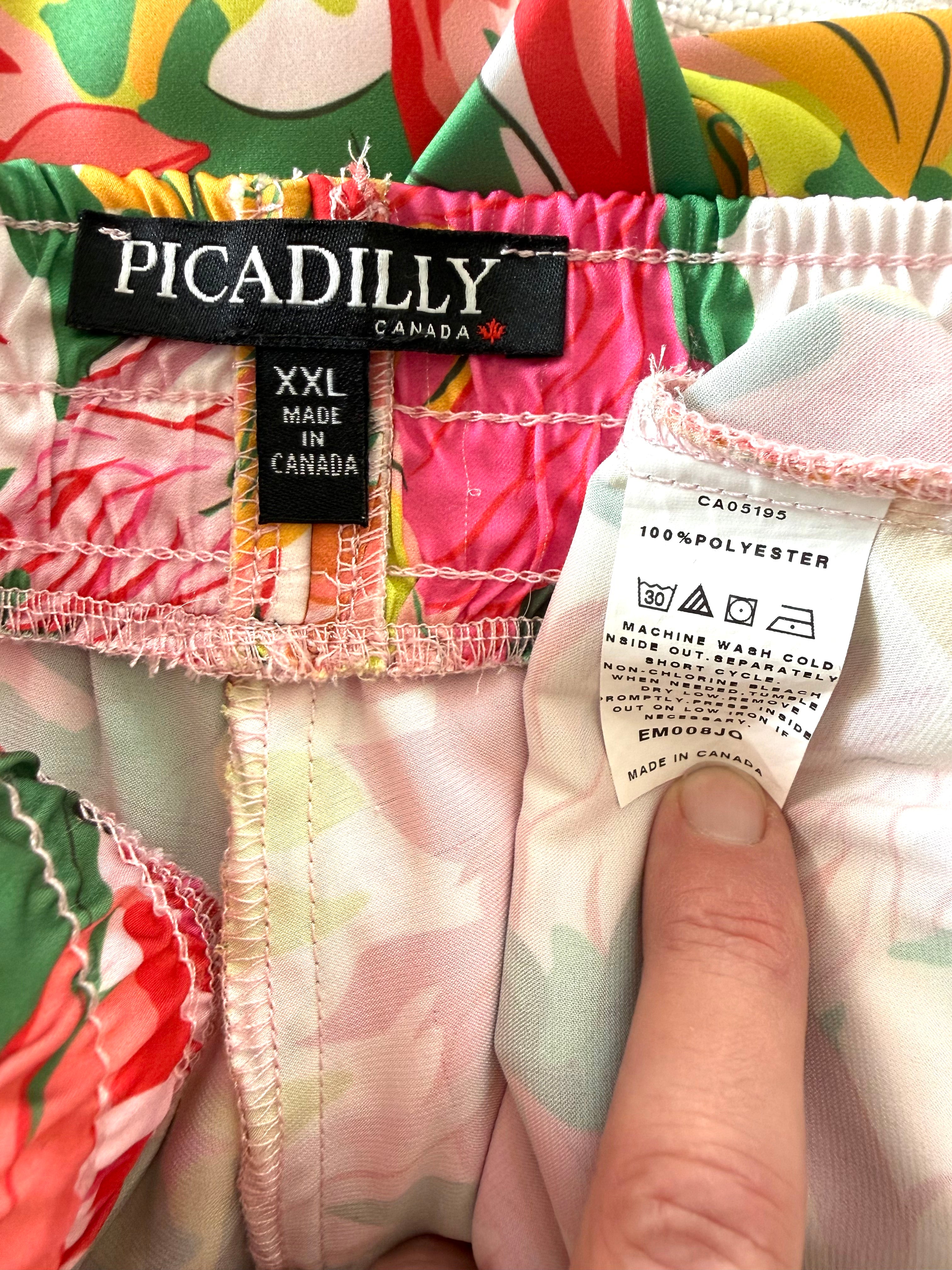 inside tags on Made in Canada Picadilly Wide Leg  Palazzo Style Pants | Size XXL at Blue Sparrow Shop