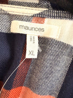 inside tags on NWOT Plaid Jacket with Fringe Detail | Size XL