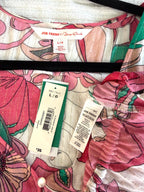 inside tags on NWT Joe Fresh x Oscar Gariepy Floral Peplum Blouse at Blue Sparrow Shop showing price of $36