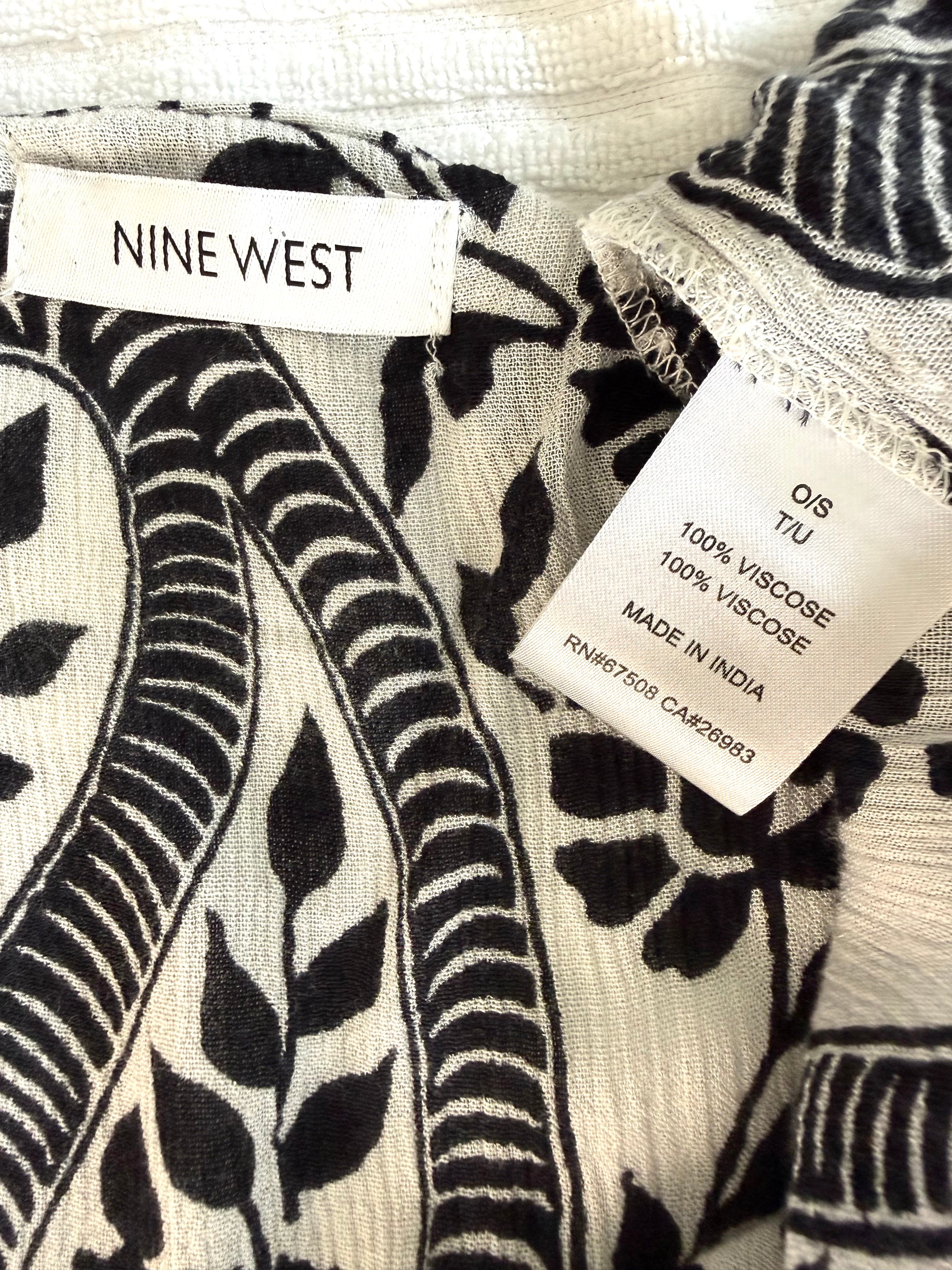 inside tags on Nine West Paisley Kimono Cardigan | Boho Layering Piece | Resort Wear Cover Up at Blue Sparrow Shop 