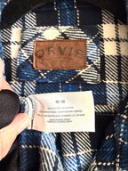 inside tags on Orvis 100% Cotton Plaid Shacket | Mens M