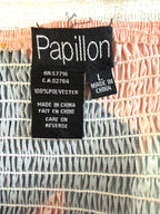 inside tags on PAPILLON Geometric Print Strapless Jumpsuit at Blue Sparrow Shop 