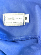 inside tags on Sympli Made in Canada V-Neck Empire Waist Midi Dress | Periwinkle Blue | Travel Wear | Size 10 at Blue Sparrow Shop