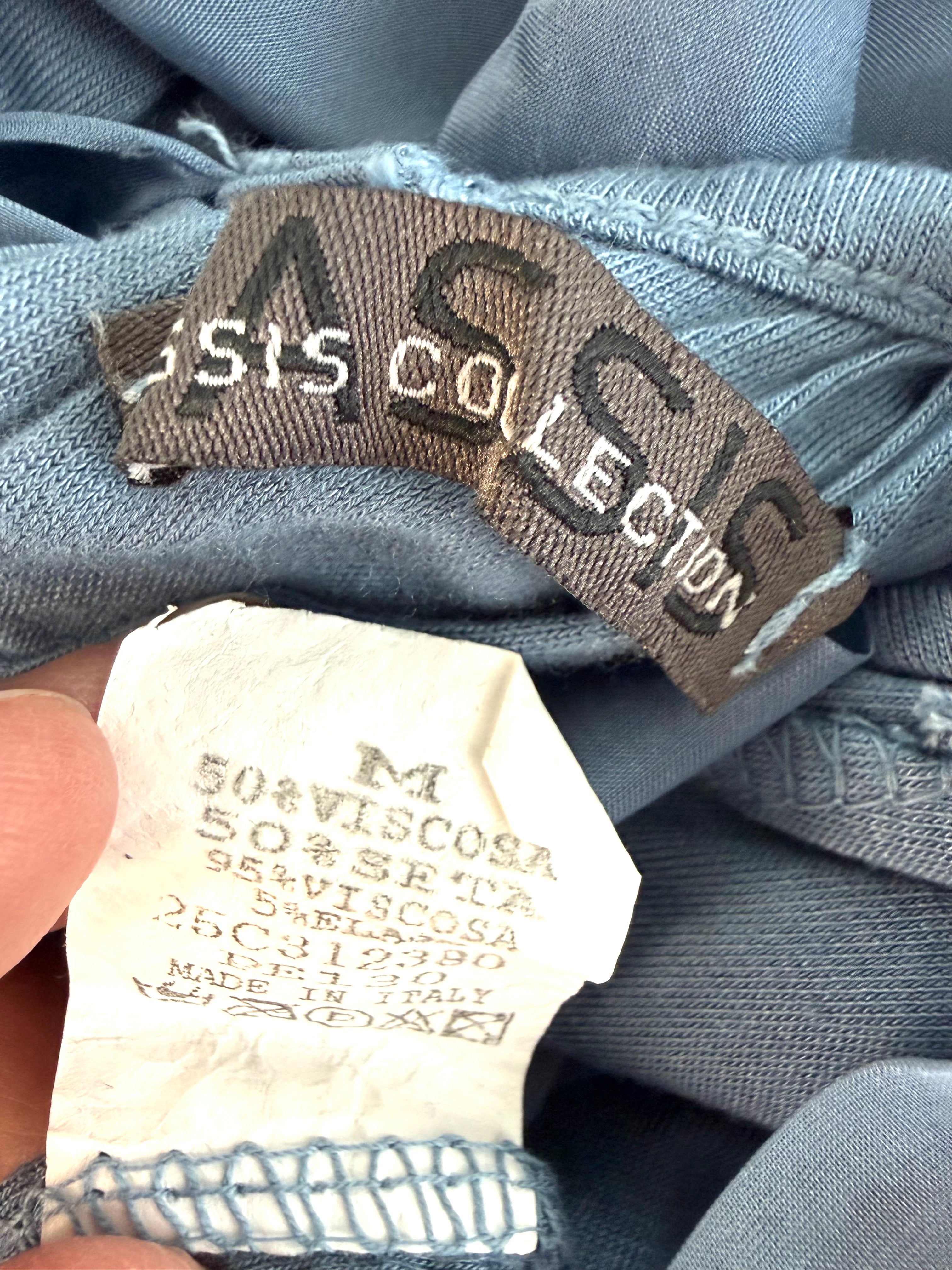 inside tag on silk blend embroidered sleeveless top by oasis - made in Italy 
