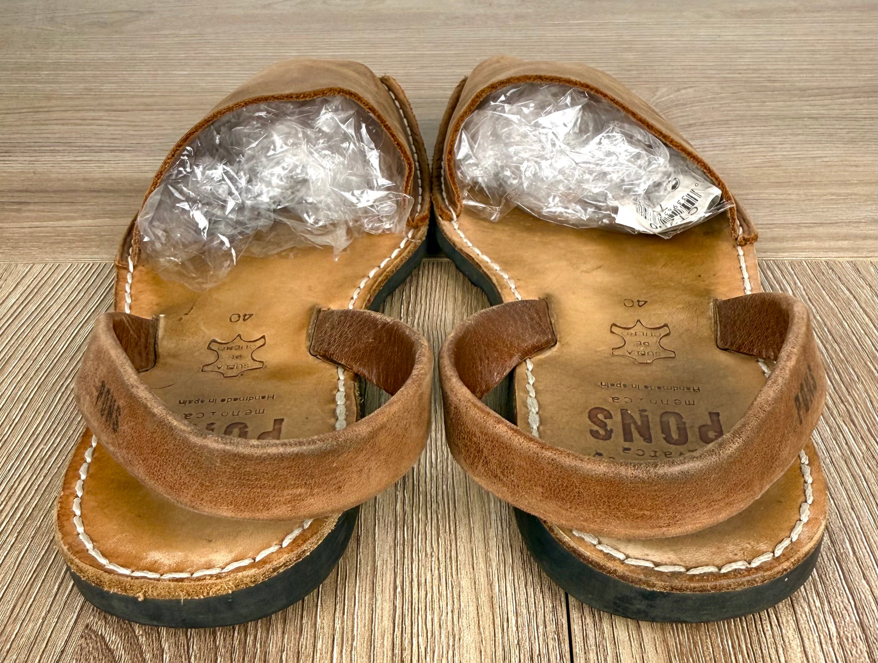 inside view of PONS Avarca Leather Sandals | Size 40 at Blue Sparrow Shop