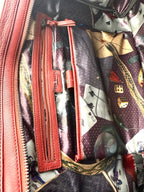 inside zip pocket and phone holder inside Ted Baker London Leather Duffle Travel Bag 