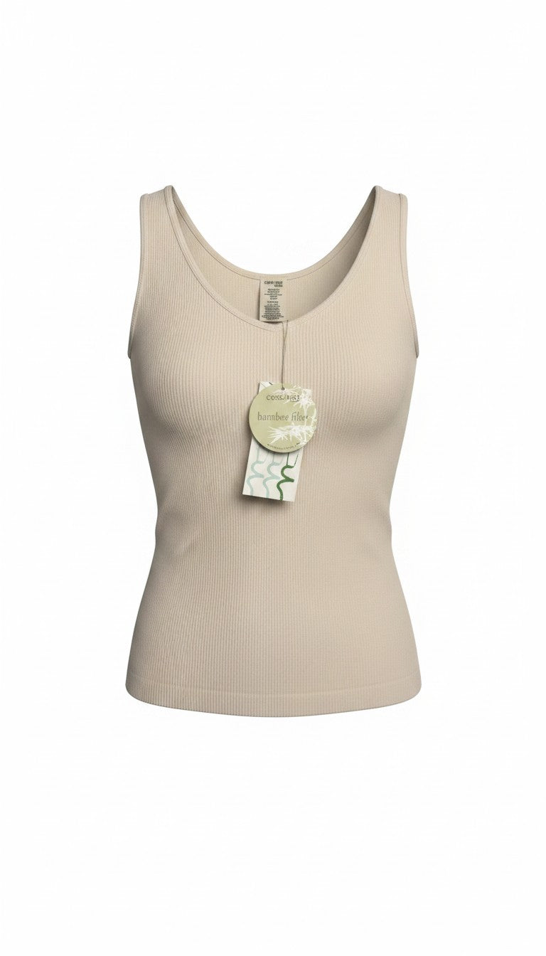 ivory coloured Bamboo Tank top by C'est Moi at Blue Sparrow Shop 