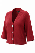 jones new york red cardigan with background removed