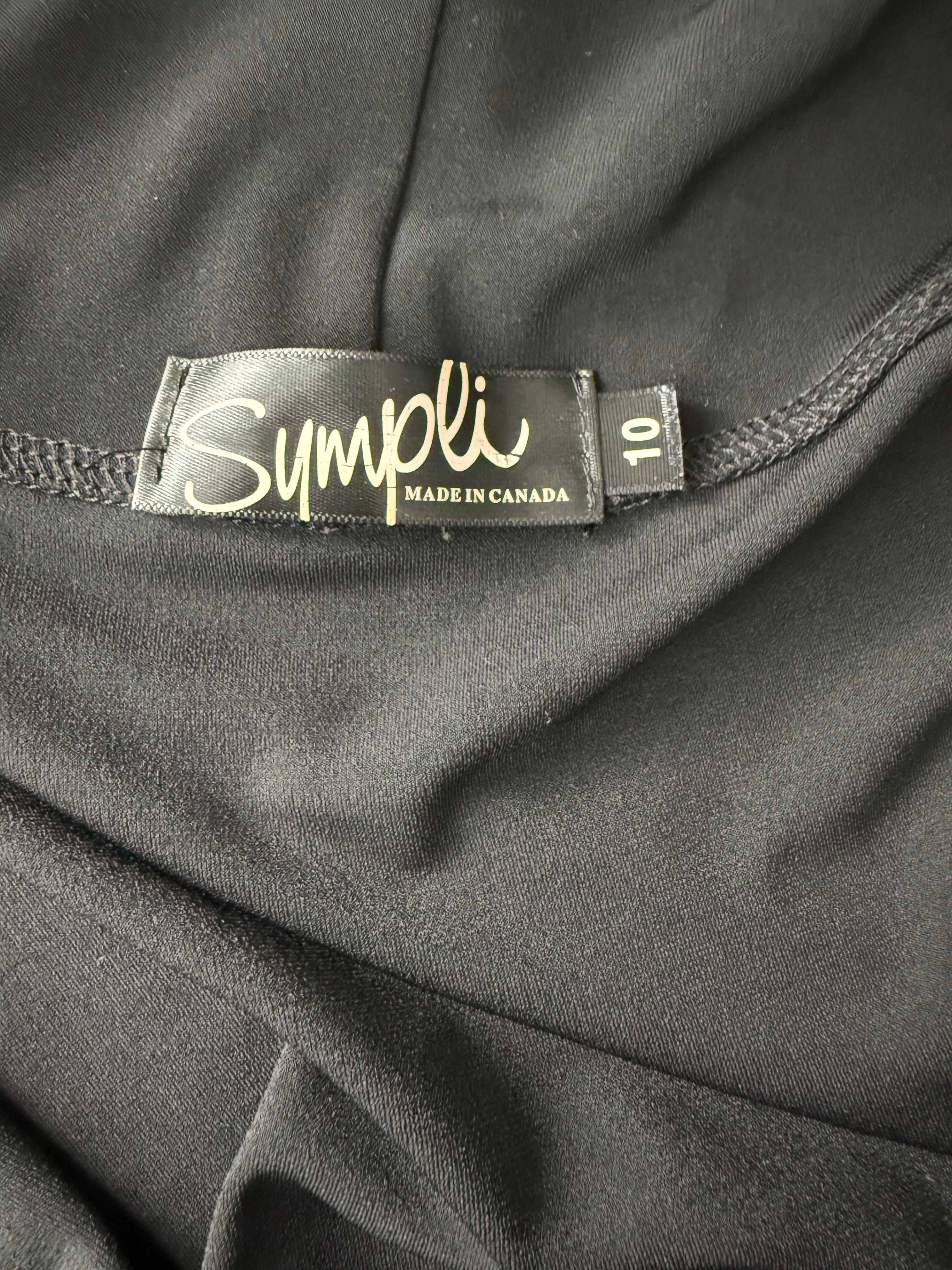 label inside Sympli Waterfall Front Open Jacket Made in Canada