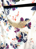 lace collar on Eddie Bauer white floral crinkle gauze tank top — quality pre-owned women's clothing at Blue Sparrow