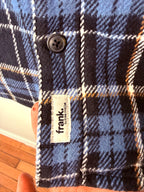 logo emblem on hem of 100% Cotton Plaid Jacket by Frank& Oak | Size S Mens