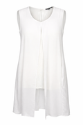 Cable & Gauge White Layered Tunic | Size XL at Blue Sparrow Shop