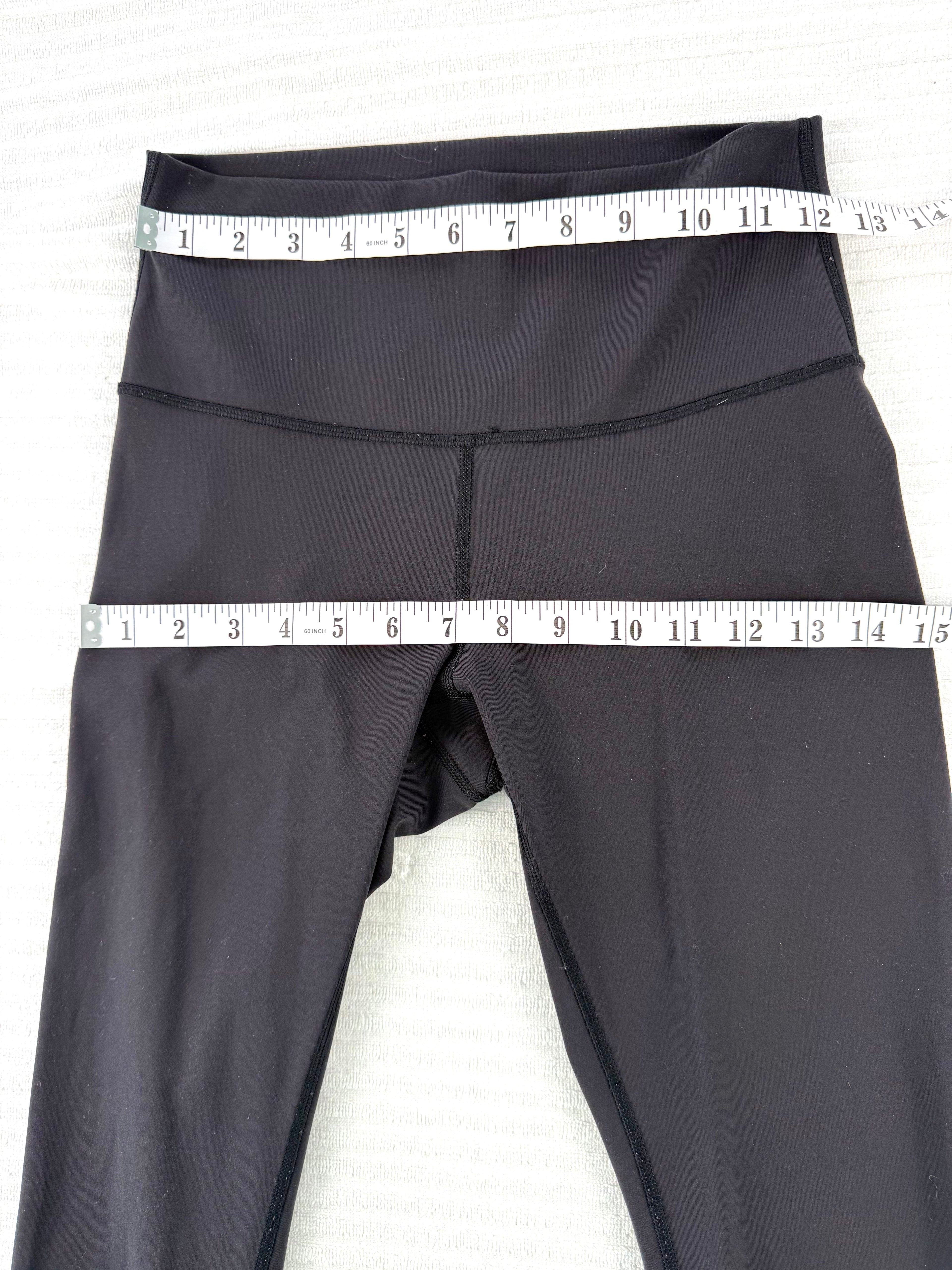 lululemon pre-loved leggings at Blue Sparrow Shop size 4 measuring 24" waist and 30" hips