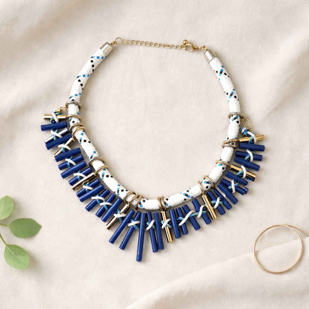 Nautical Boho Bib Necklace at Blue Sparrow Shop