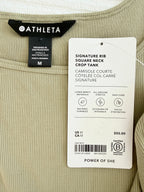 new tag on NWT Athleta Signature Rib Square-Neck Crop Tank | Size M