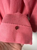 olsen emblem on hem of Olsen 100% Cotton Open Mesh Knit Cardigan at Blue Sparrow Shop