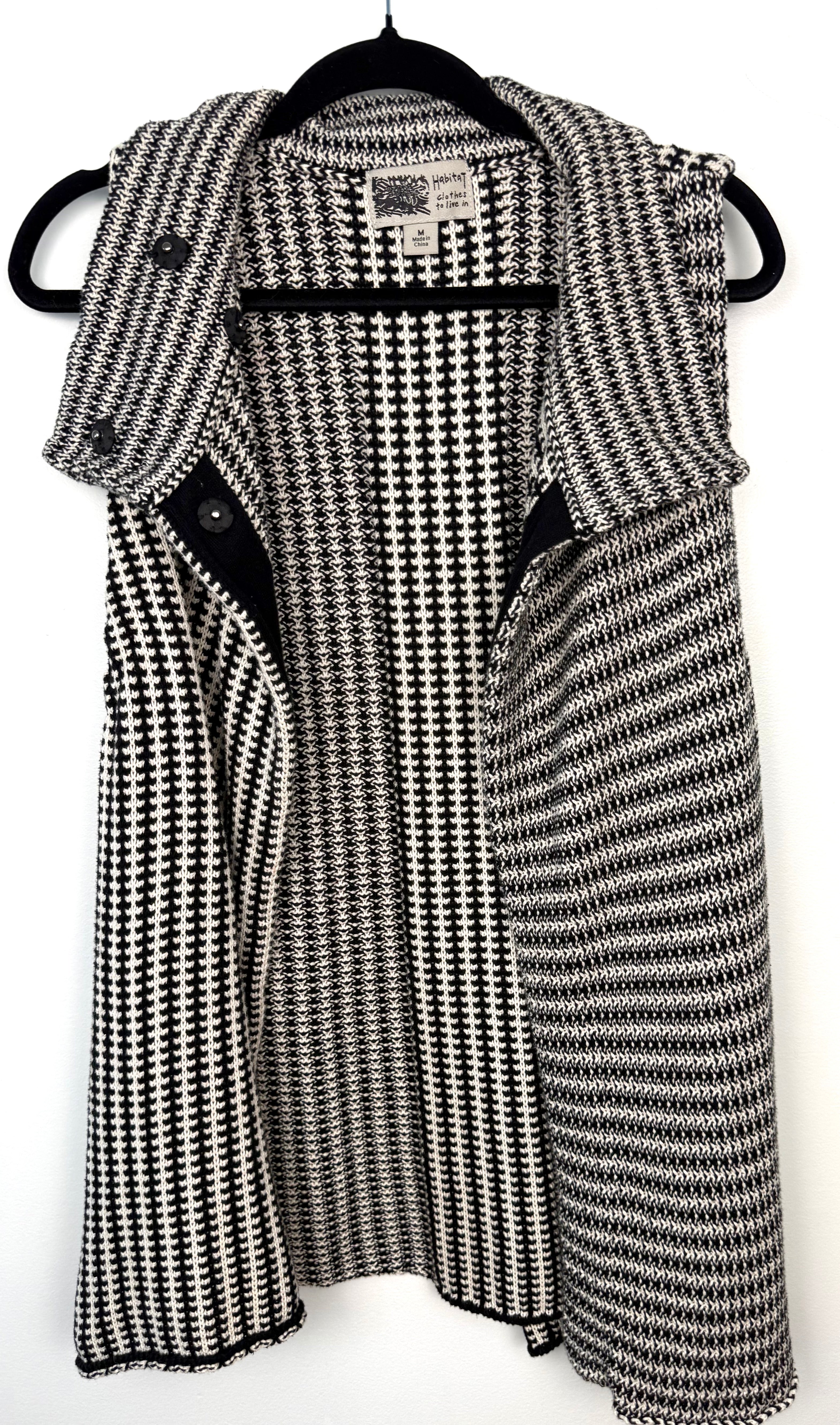 open view of 100% Cotton Habitat Brand Knit Cowl Neck Vest | Size M at Blue Sparrow Shop
