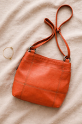 Clarks Orange Pebbled Leather Shoulder Bag at Blue Sparrow Shop