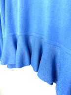peplum waist detail cornflower blue softly tailored cardigan to expand your capsule wardrobe