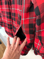 pocket detail on 100% Cotton Eddie Bauer Lined Fall Sherpa Jacket | Size M Petite 