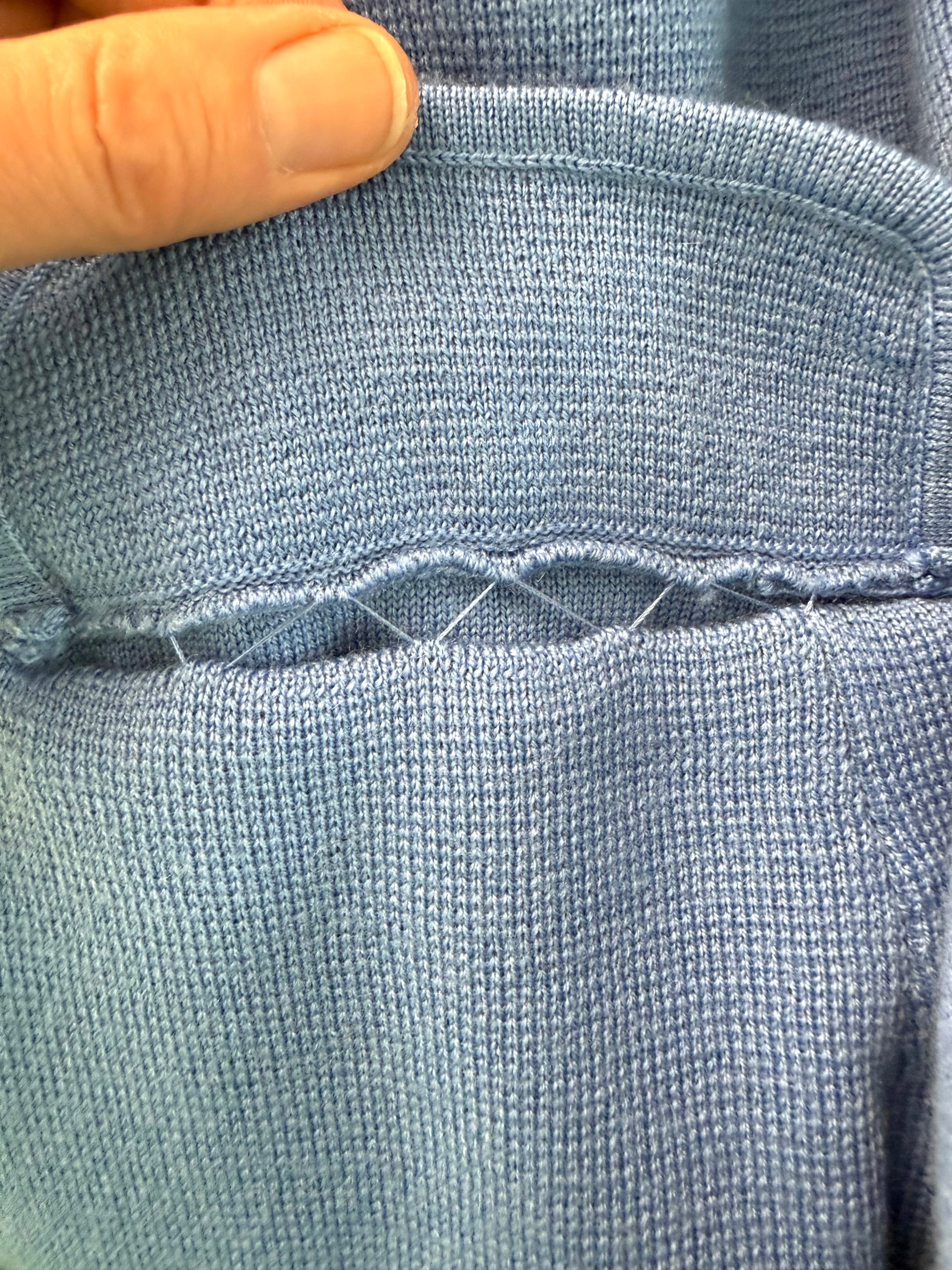 pockets are still sewn on Talbots 100% Pure Merino Wool Sweater Blazer | Size S at Blue Sparrow Shop 